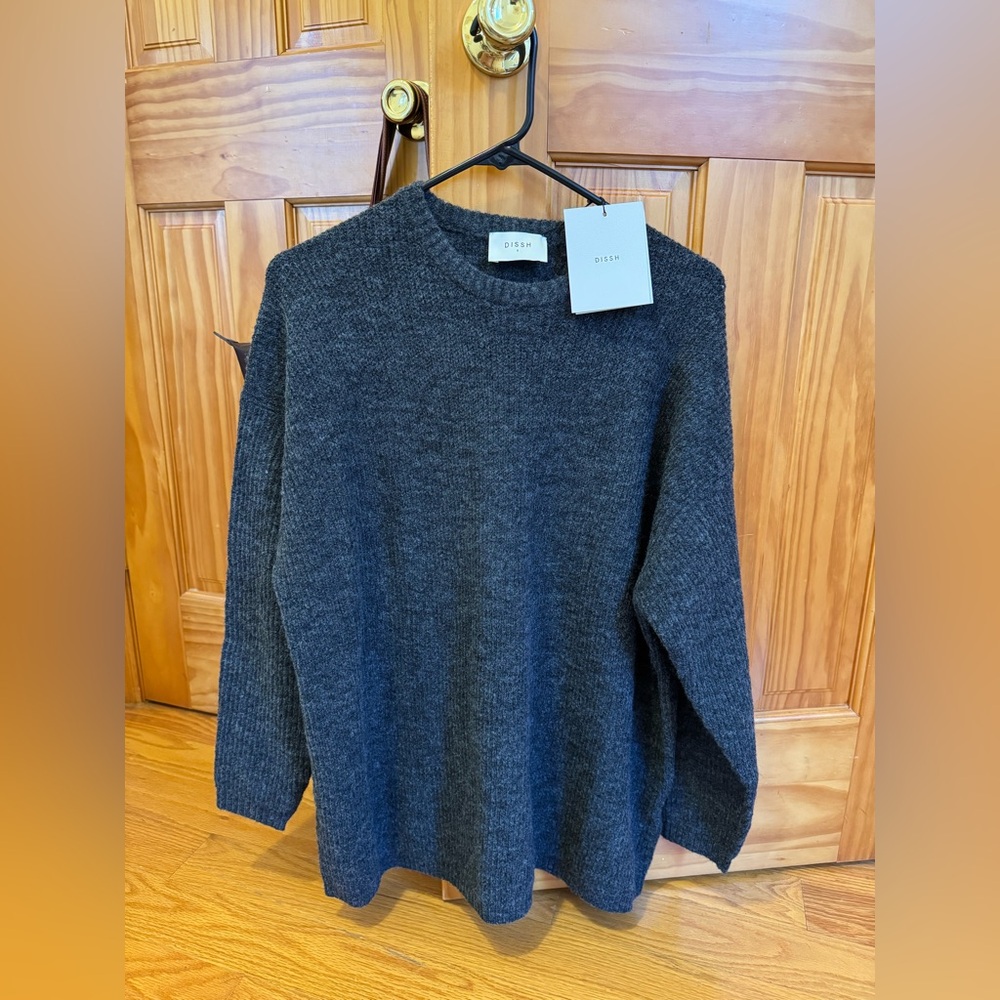 NWT DISSH Oversized Knit Sweater in Charcoal